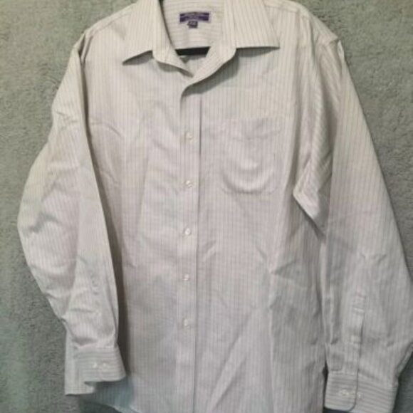 Roberto Villini Long Sleeve Button Shirt Men's Size 16.5 - 34/35 Non-Iron White - Picture 1 of 10
